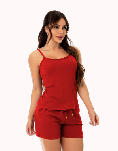 Short Doll Canelado com Bolso – Doce Malícia