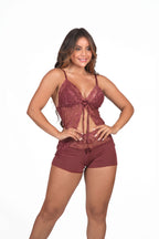 Short Doll com detalhe em renda em Branco – Doce Malícia