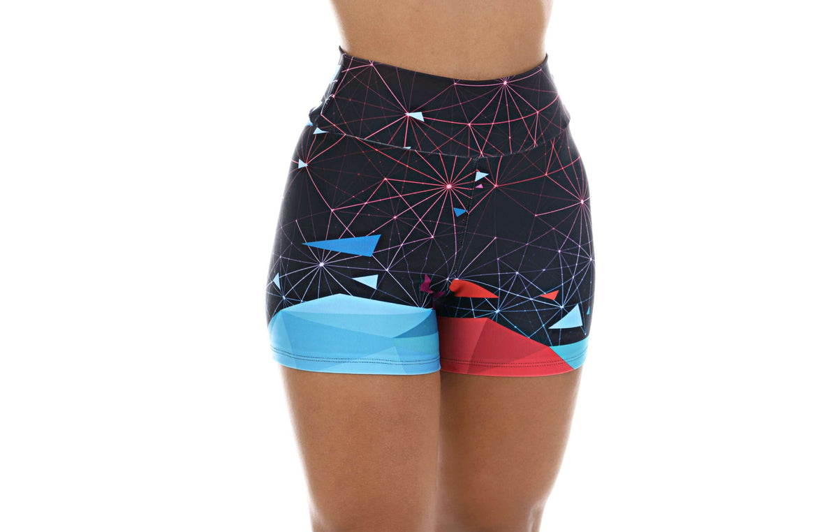 Short Fitness azul sublimado em Estampa digital – Doce Malícia