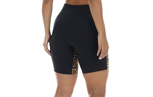 Short Fitness em animal print amarelo em Animal Print- Onça – Doce Malícia