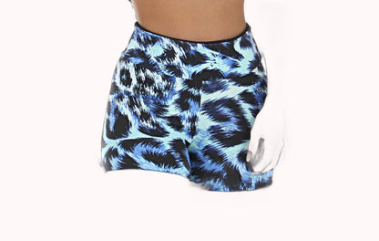 Short Fitness em Animal Print Azul