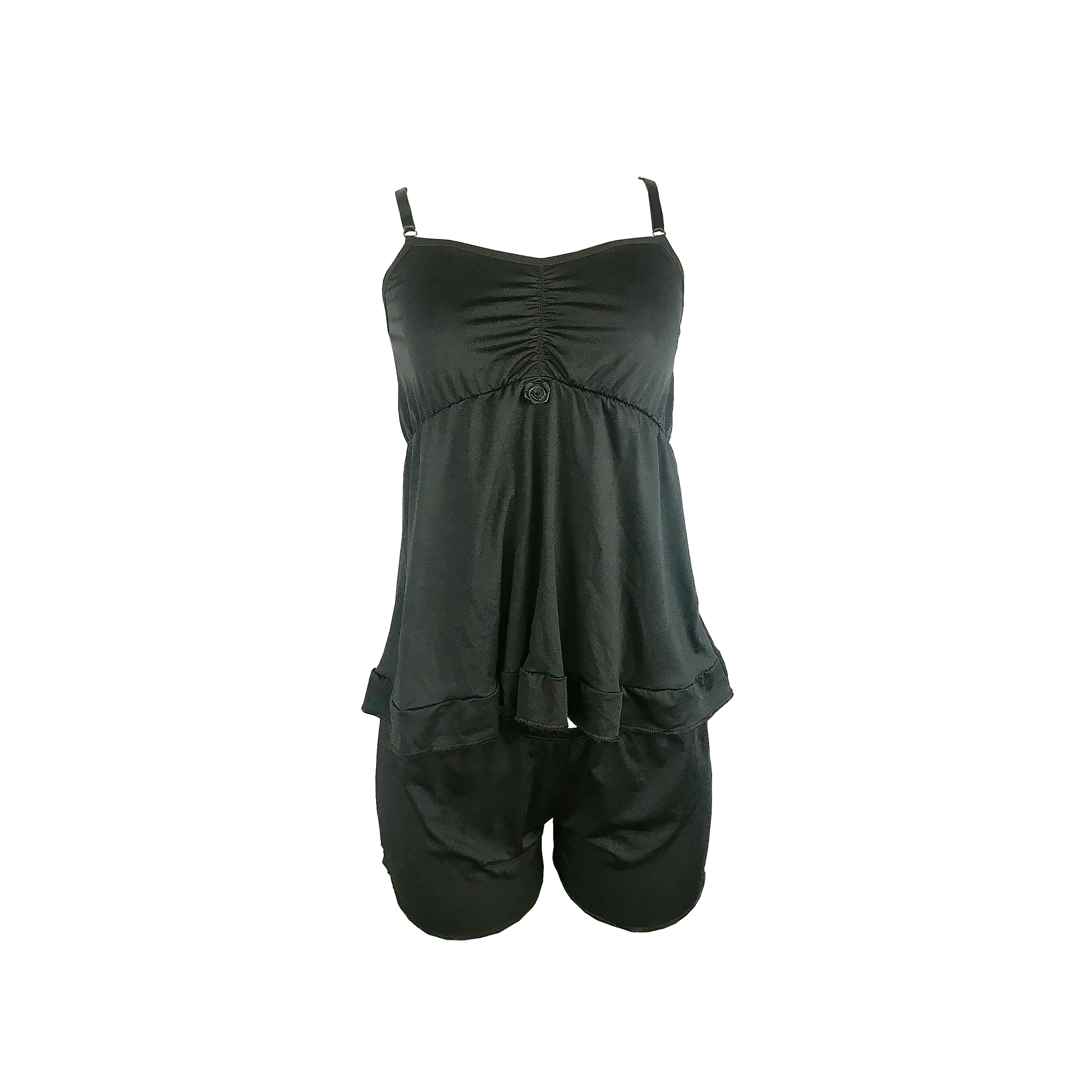 Short doll de microfibra com babado em azul – Doce Malícia