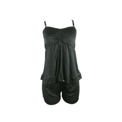 Short doll de microfibra com babado em azul – Doce Malícia