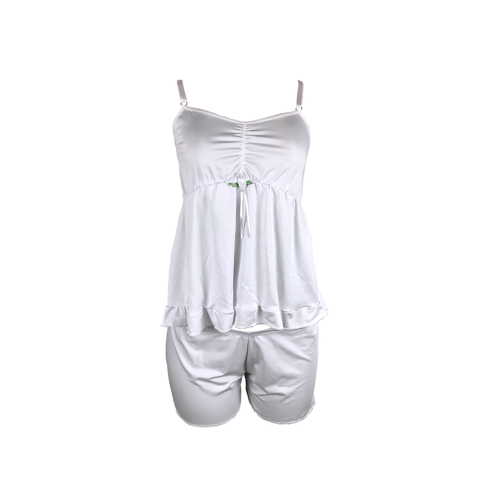 Short doll de microfibra com babado em azul – Doce Malícia