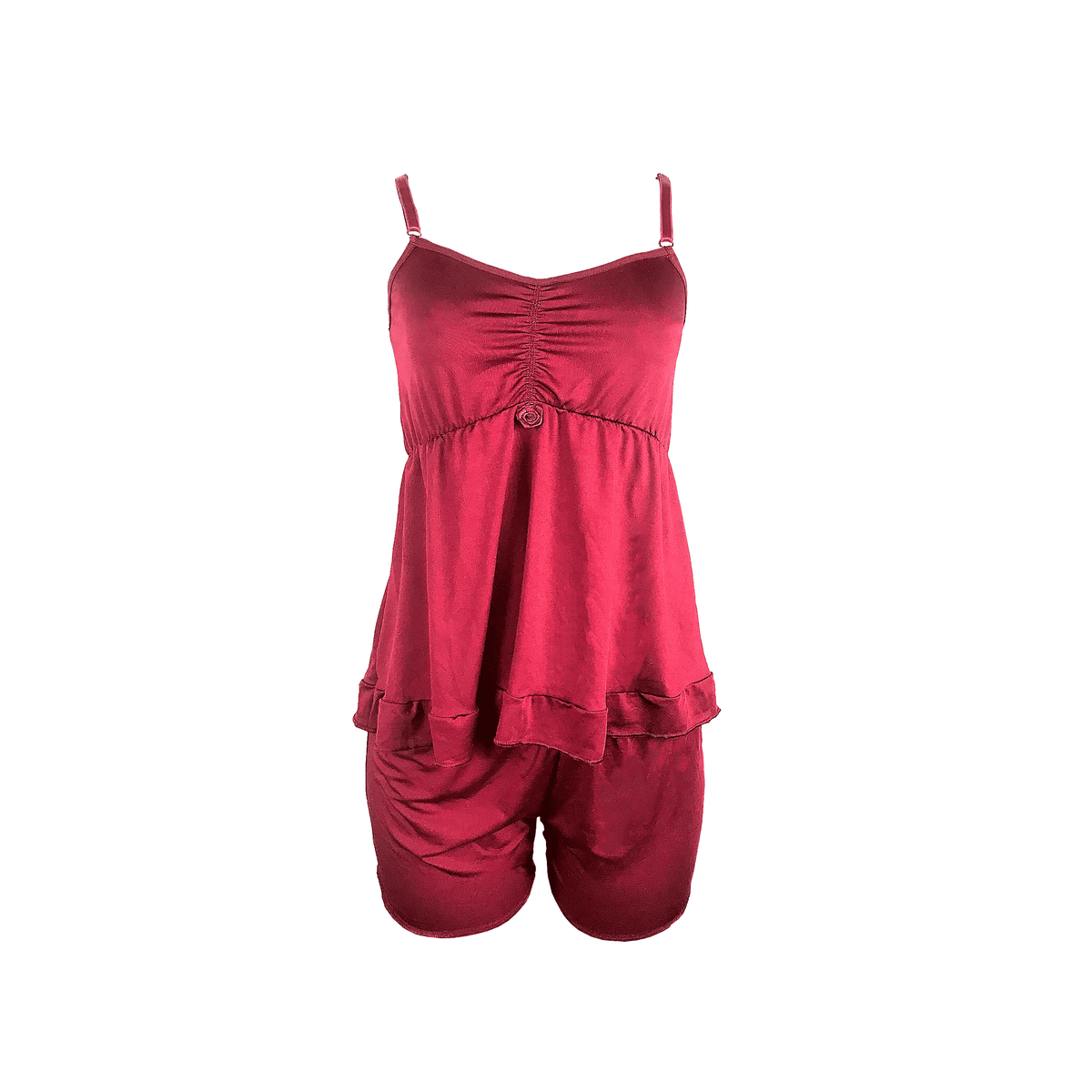 Short doll de microfibra com babado em azul – Doce Malícia