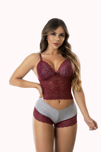 Short Doll em Algodão e Renda