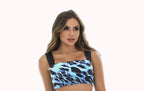 Top Fitness em animal print azul – Doce Malícia