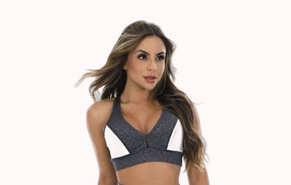 Top Mesclado com Faixa Branca