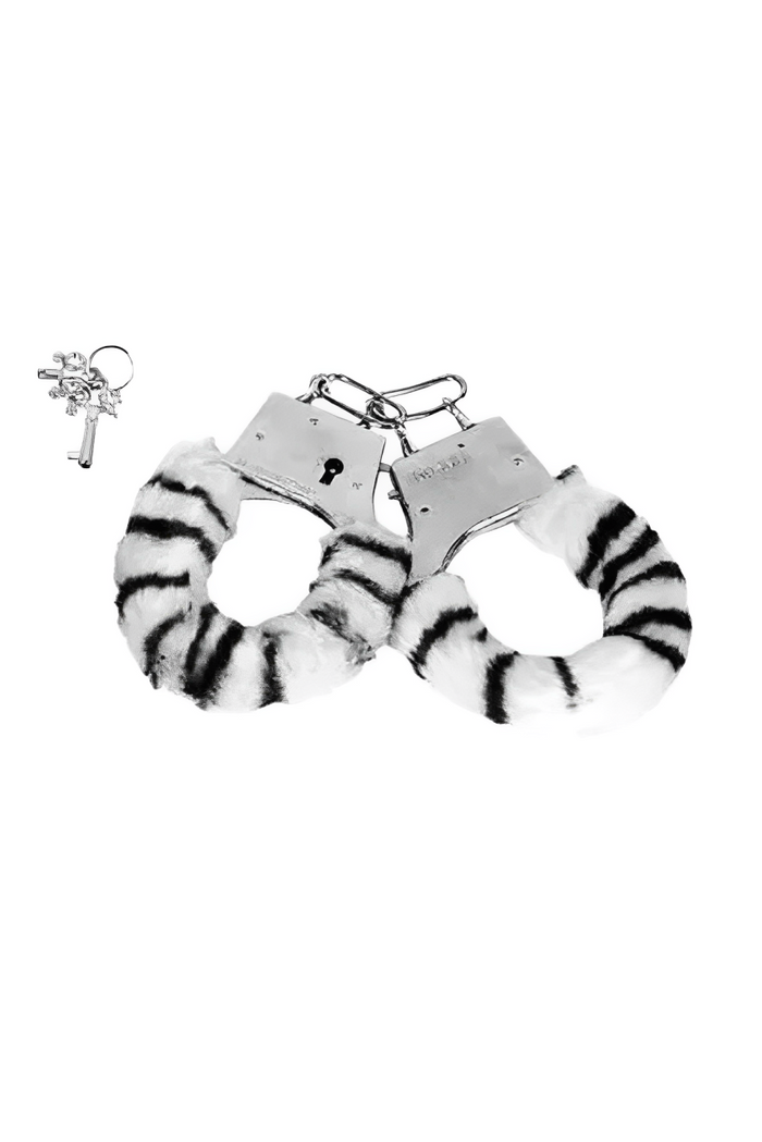 Algema de Metal com Pelúcia – Estampa de Zebra – Doce Malícia — Doce Malícia
