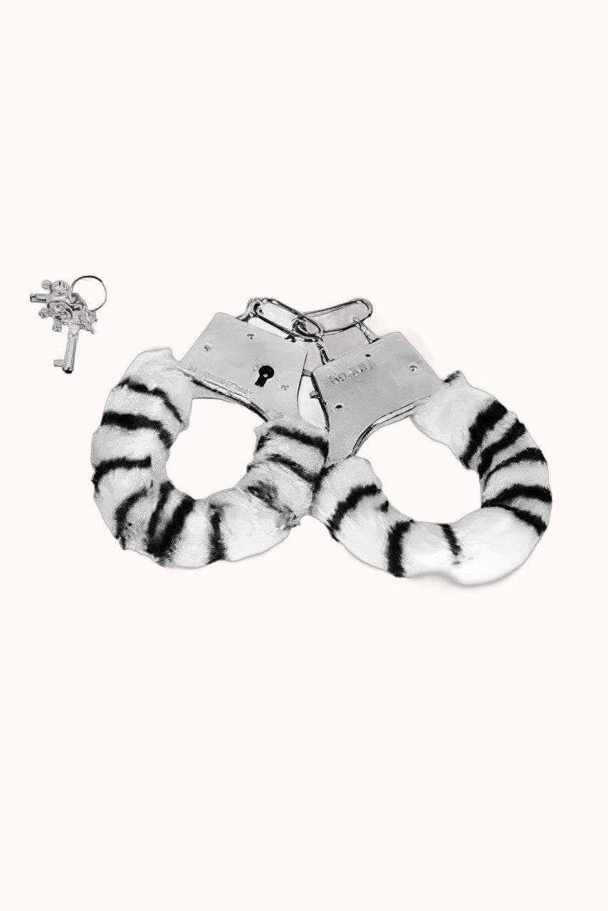 Algema de Metal com Pelúcia – Estampa de Zebra – Doce Malícia