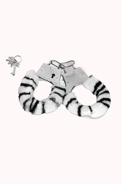Algema de Metal com Pelúcia – Estampa de Zebra – Doce Malícia