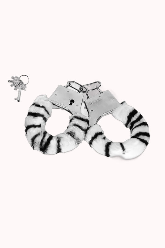 Algema de Metal com Pelúcia – Estampa de Zebra – Doce Malícia