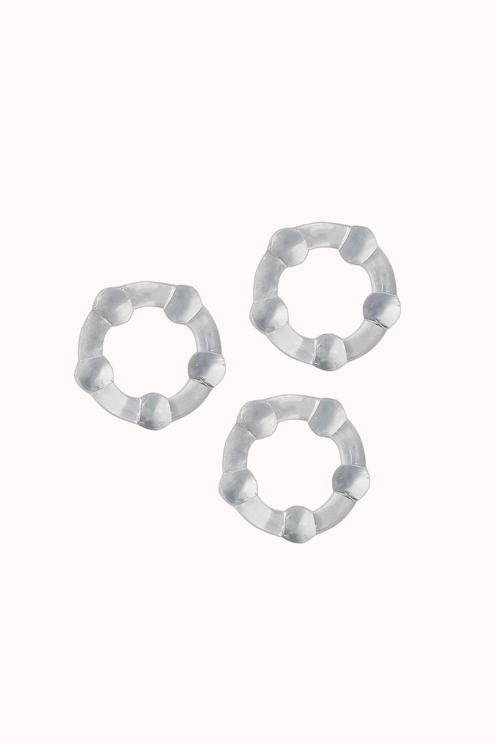 Anel Peniano de Silicone com Esferas – Kit 3 em 1 – Doce Malícia