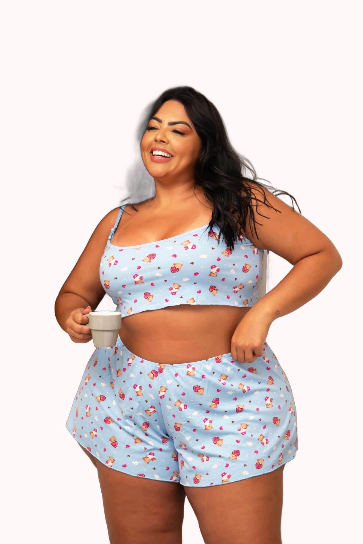 Baby Doll em Suede Estampado Plus Size – Doce Malícia