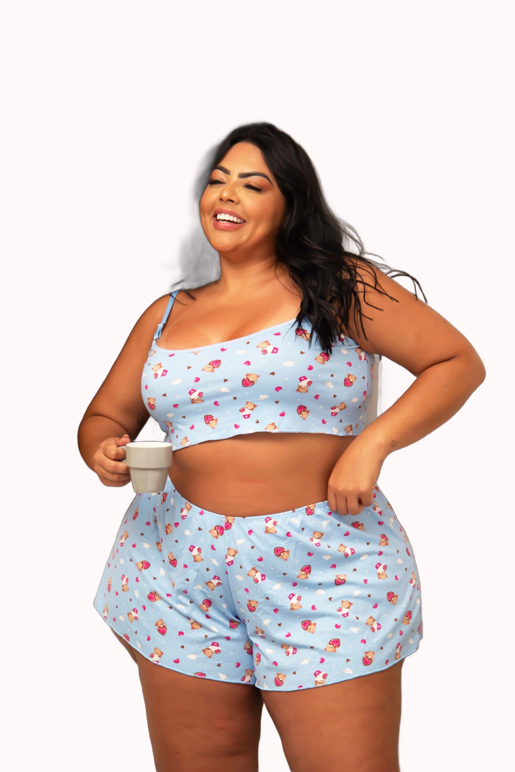 Baby Doll em Suede Estampado Plus Size – Doce Malícia