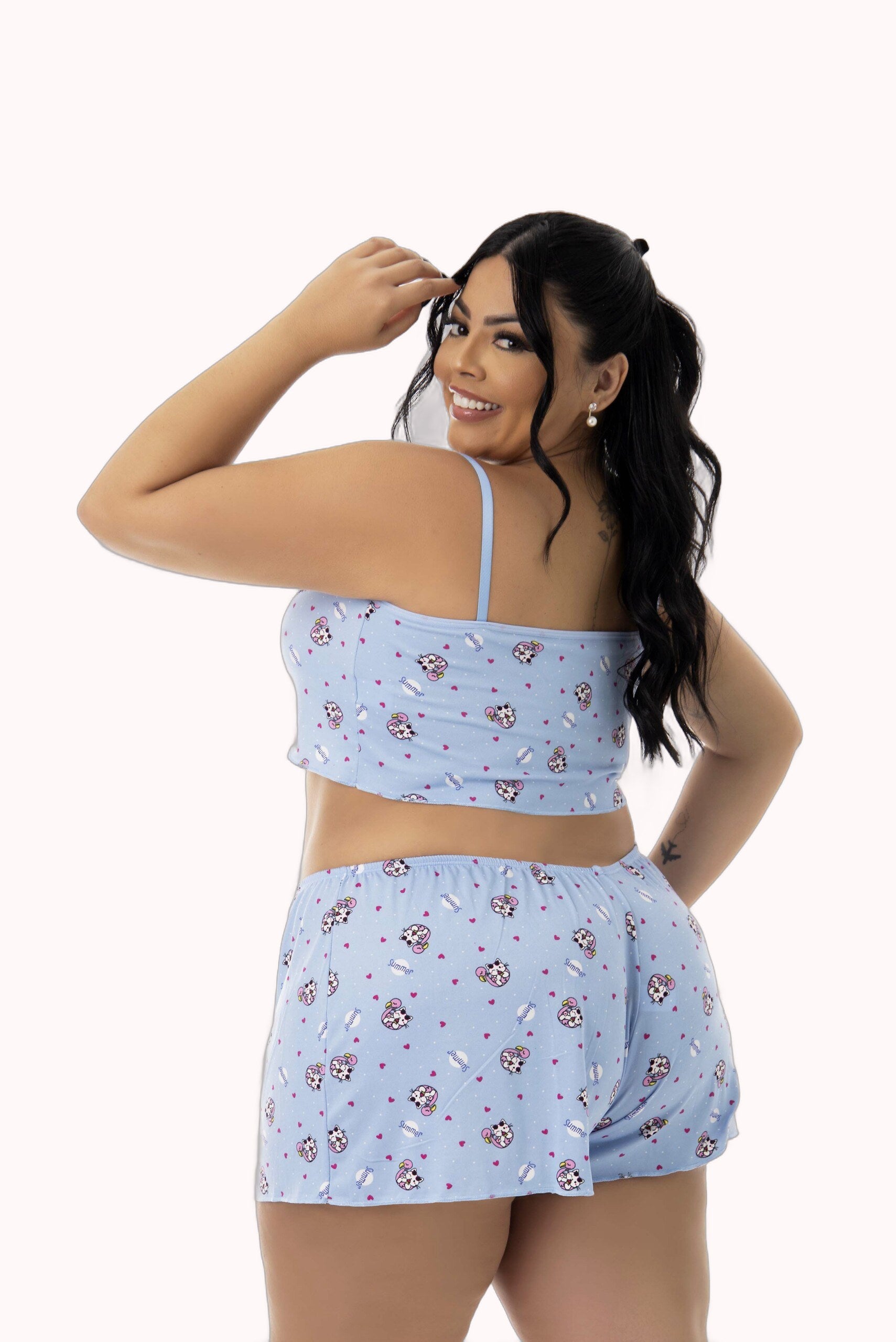 Baby Doll em Suede Estampado Plus Size – Doce Malícia
