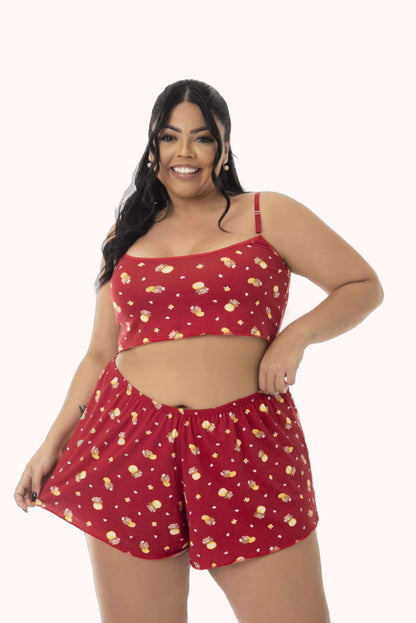 Baby Doll em Suede Estampado Plus Size – Doce Malícia