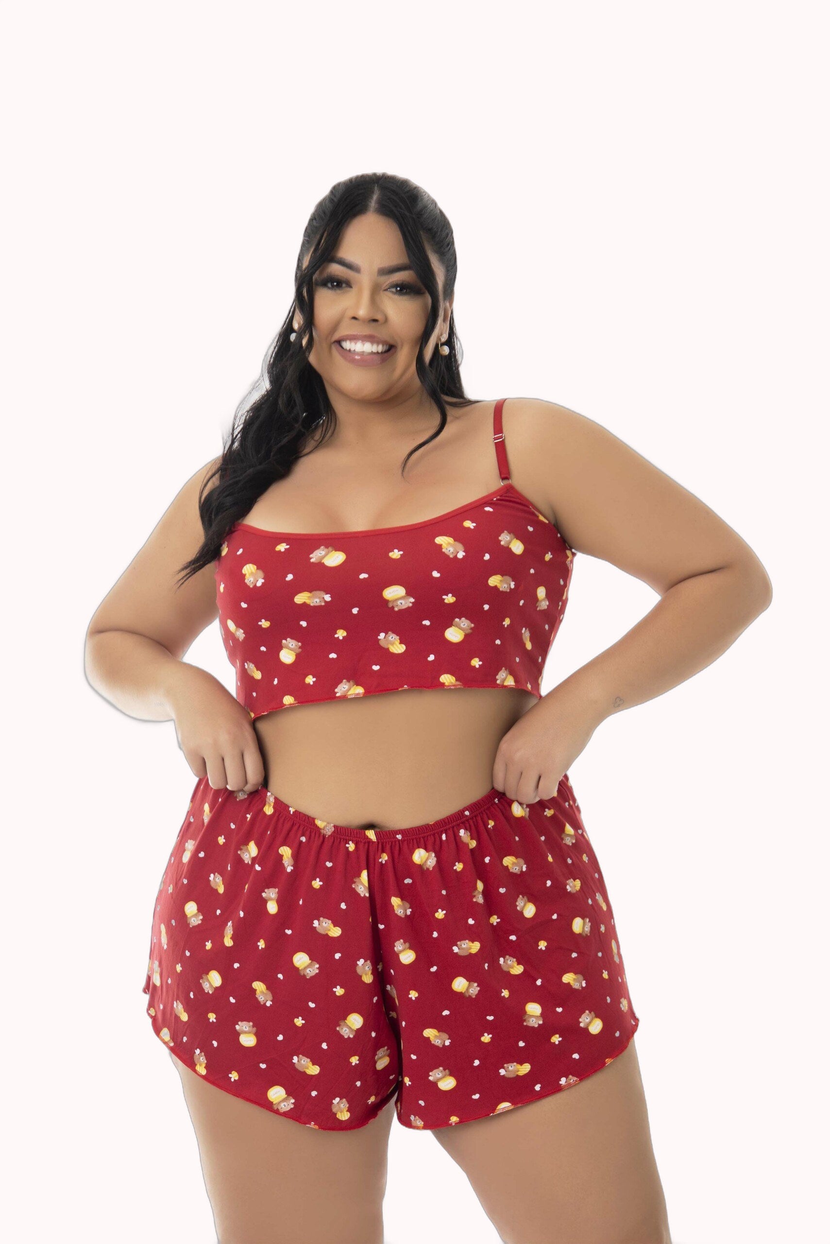 Baby Doll em Suede Estampado Plus Size – Doce Malícia