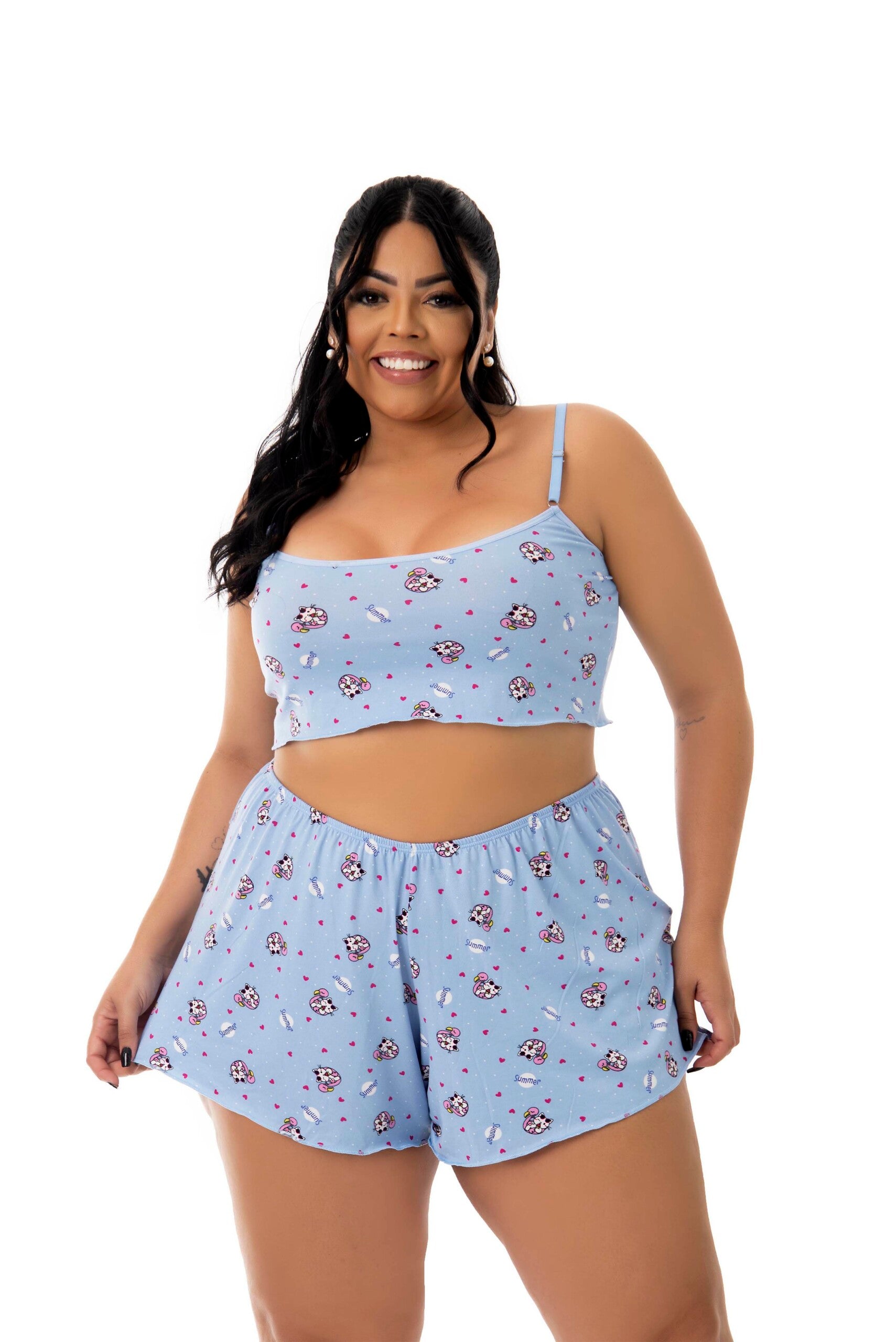 Baby Doll em Suede Estampado em Frozen – Doce Malícia