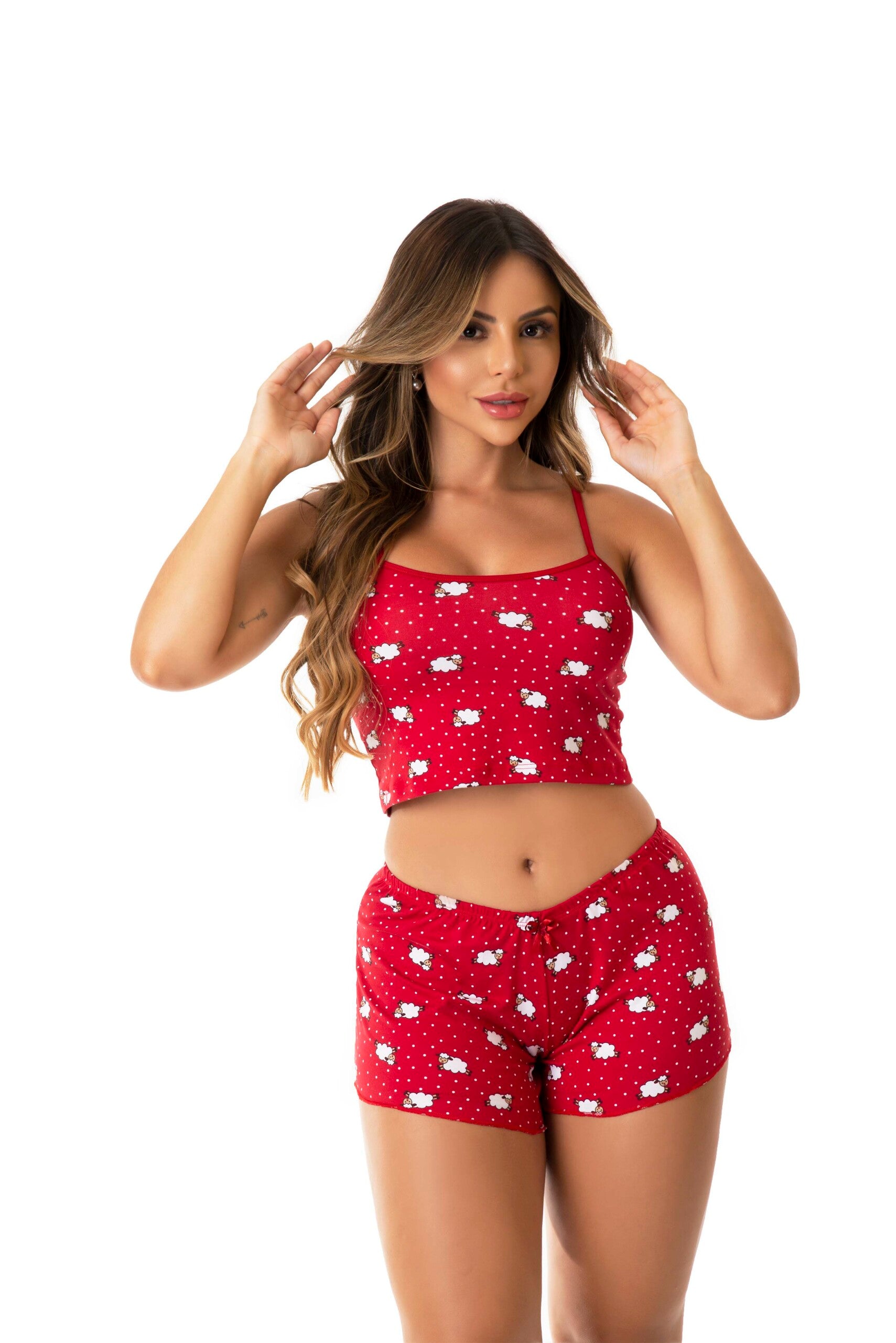 Baby Doll em Suede Estampado em Branco – Doce Malícia