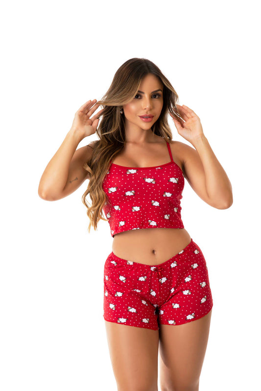 Baby Doll em Suede Estampado em Branco – Doce Malícia