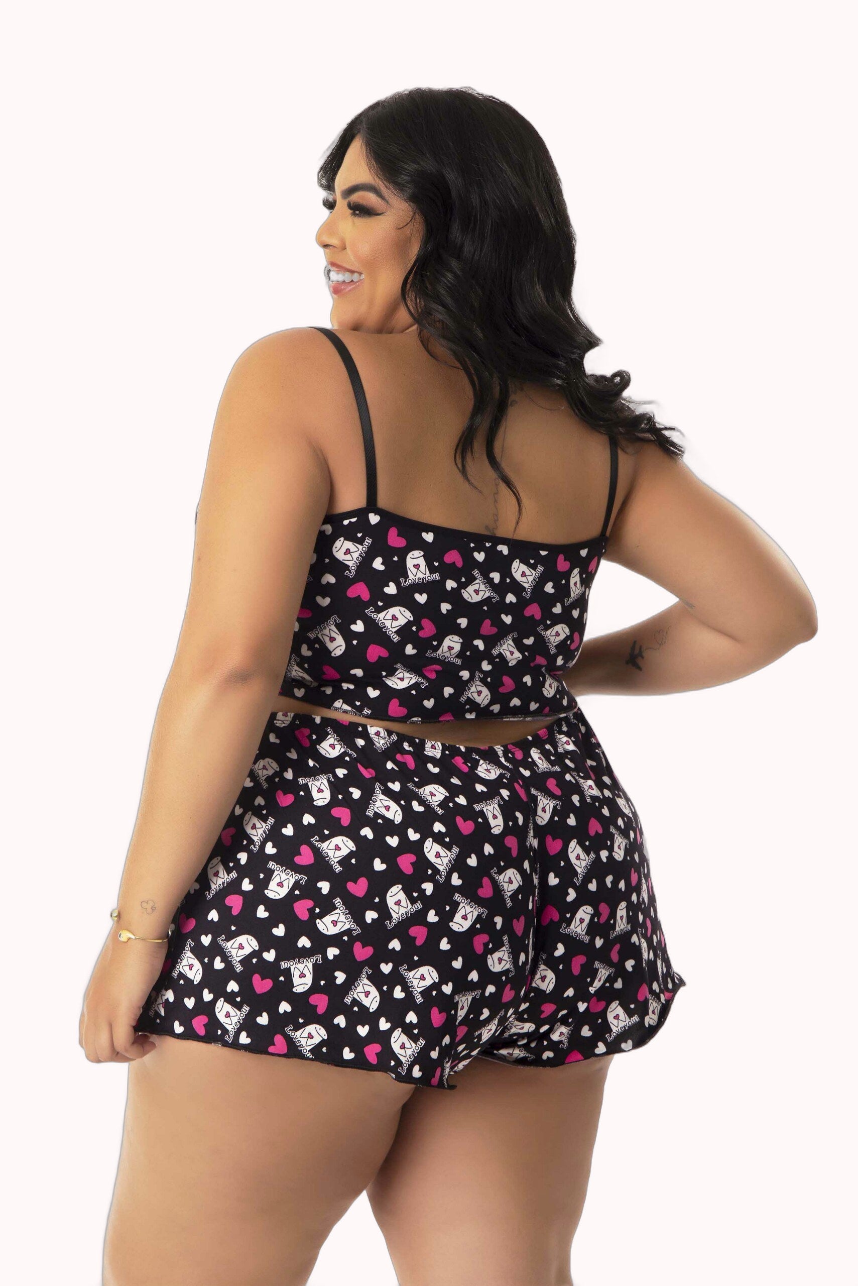 Baby Doll em Suede Estampado Plus Size – Doce Malícia
