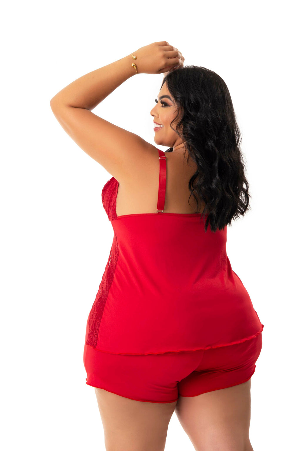 Baby Doll feminino plus size em azul-Marinho – Doce Malícia