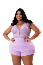 Baby Doll Plus Size com renda em Branco – Doce Malícia