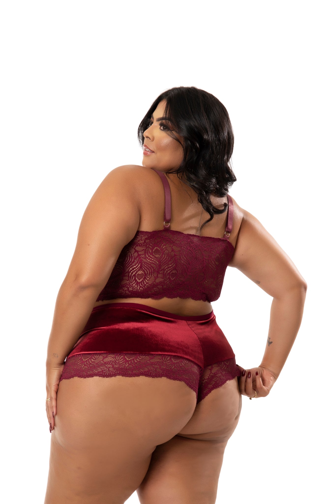 Baby Doll Plus Size de veludo em azul-Marinho – Doce Malícia