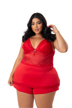 Baby Doll Plus Size com renda em Branco – Doce Malícia