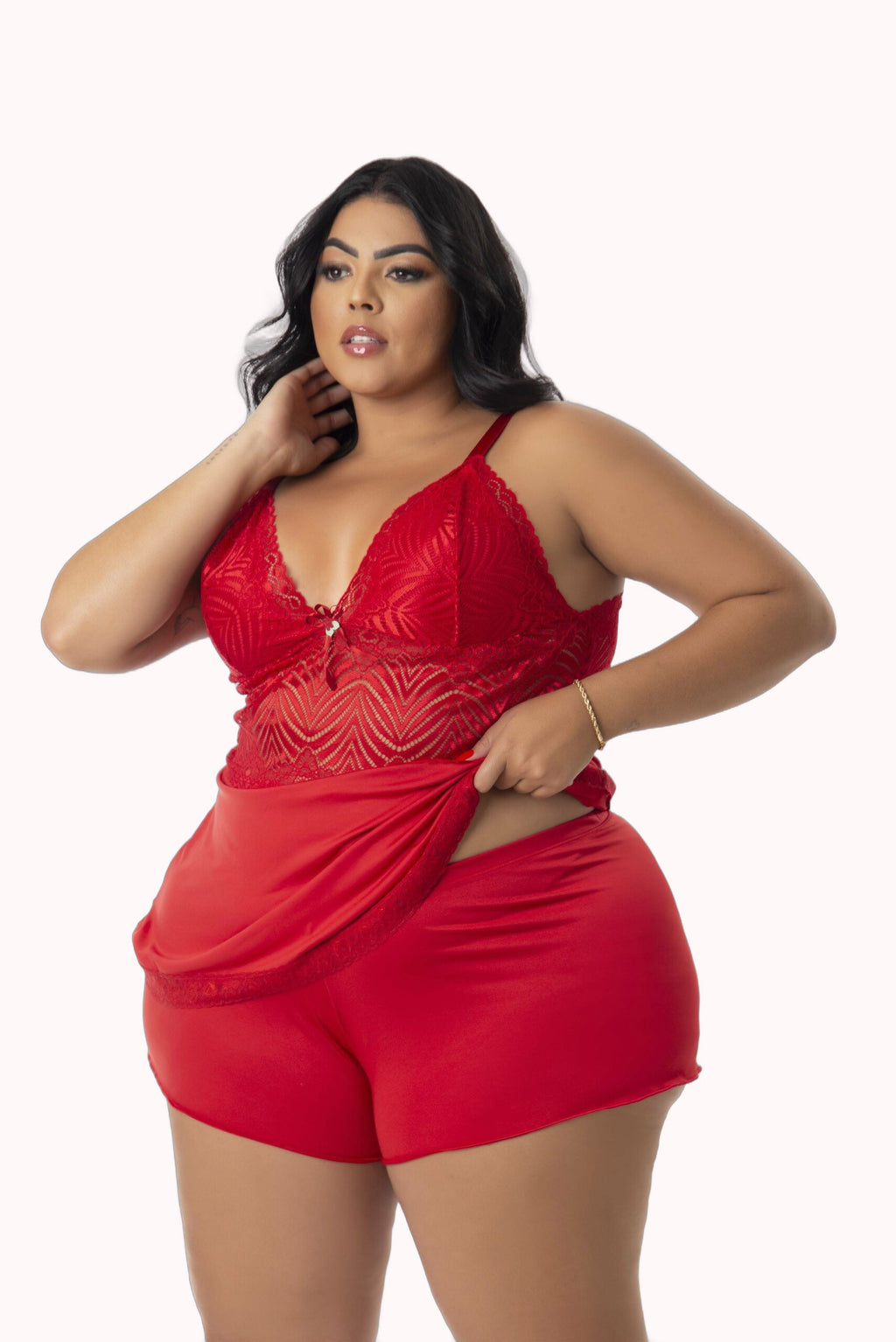 Baby Doll Plus Size com renda – Doce Malícia