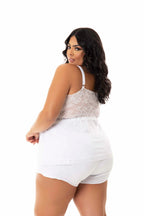 Baby Doll Plus Size com renda em Branco – Doce Malícia