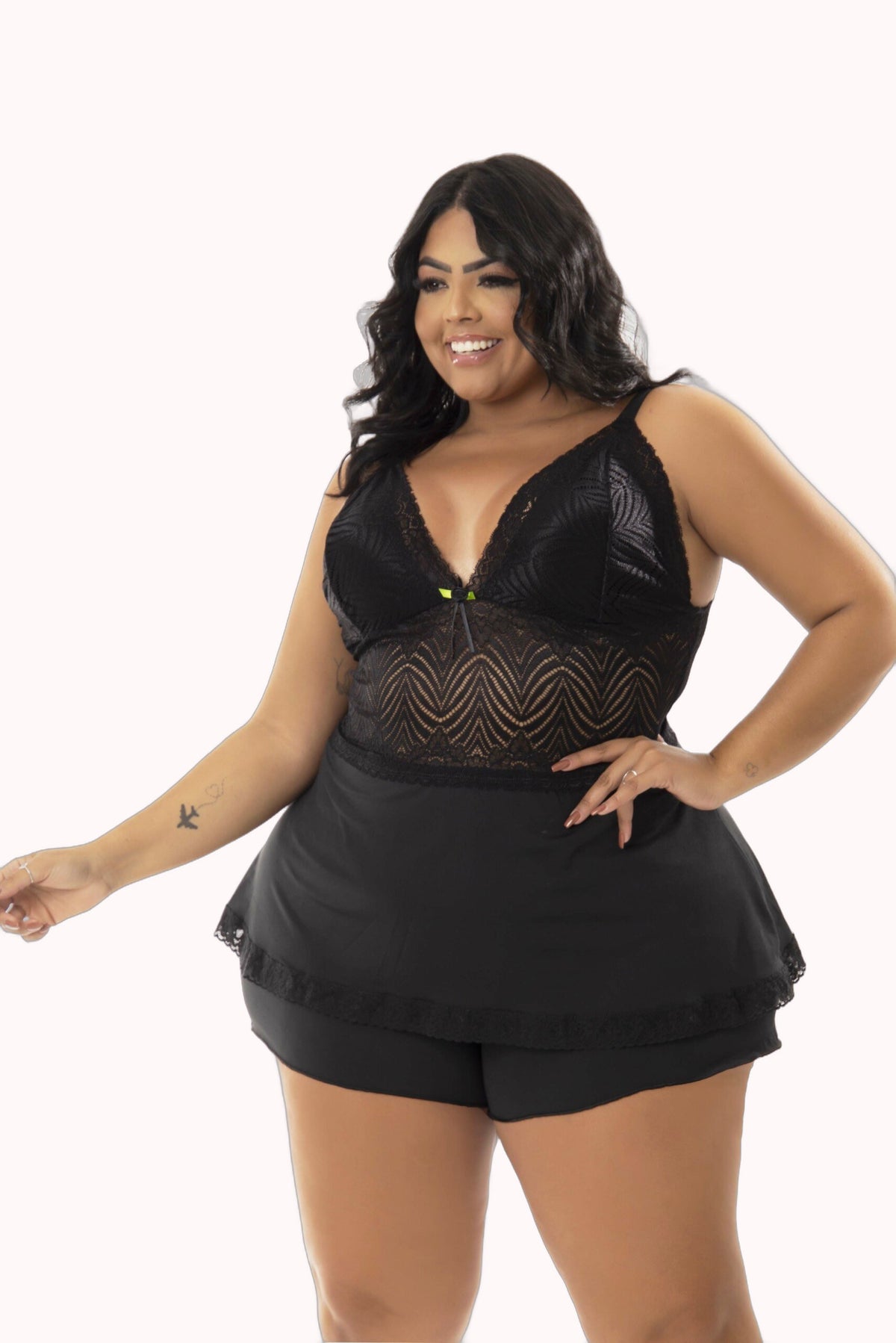 Baby Doll Plus Size com renda – Doce Malícia