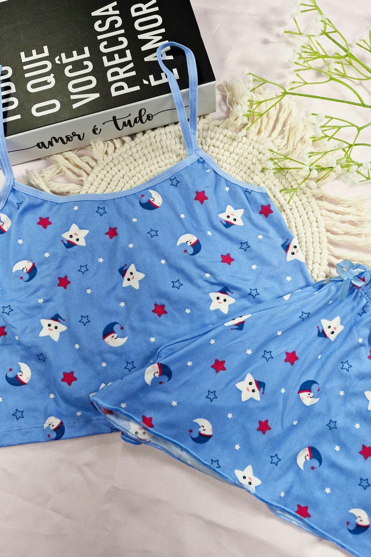 Baby Doll em Suede Estampado em Branco – Doce Malícia