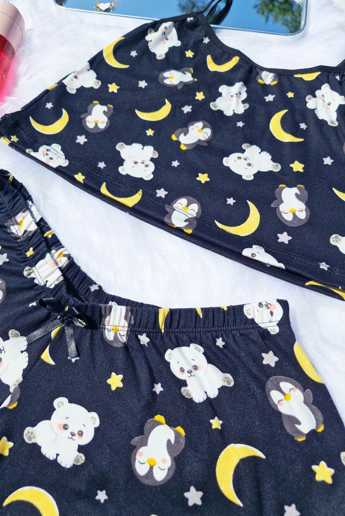 Baby Doll em Suede Estampado em Branco – Doce Malícia