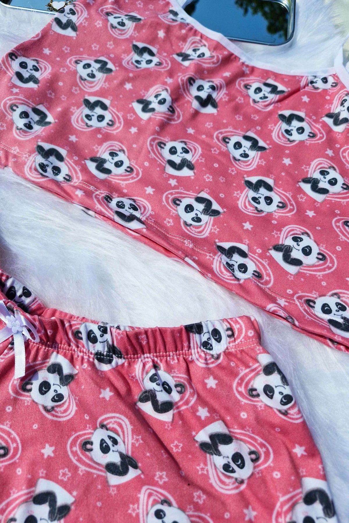 Baby Doll em Suede Estampado em Branco – Doce Malícia