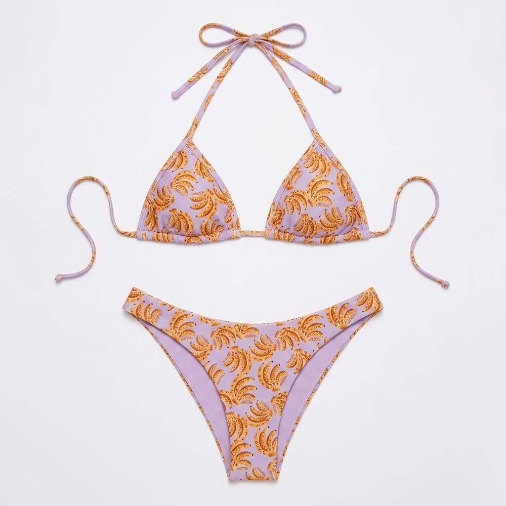 Biquíni Cortininha Estampado Feminino Top e Calcinha Moda Praia