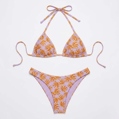 Biquíni Cortininha Estampado Feminino Top e Calcinha Moda Praia