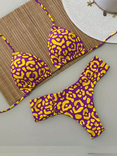 Biquíni Estampa Abstrata Roxo e – Doce Malícia