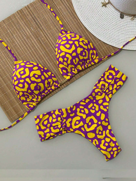 Biquíni Estampa Abstrata Roxo e – Doce Malícia
