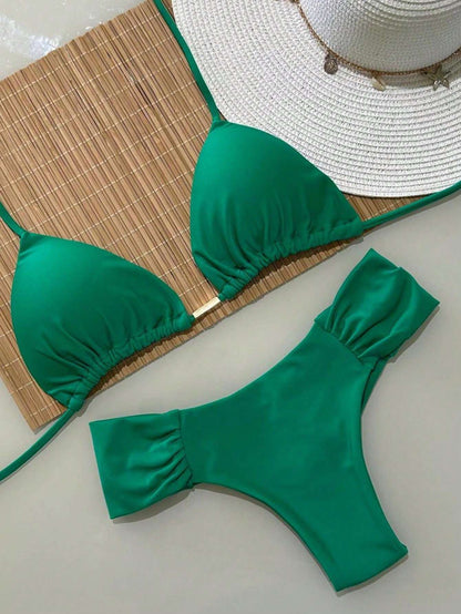 Biquíni Triangular Amarelo com Argola – Doce Malícia