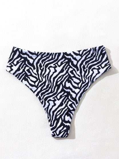 Calcinha de Biquíni Cintura Alta Estampa Zebra – Doce Malícia