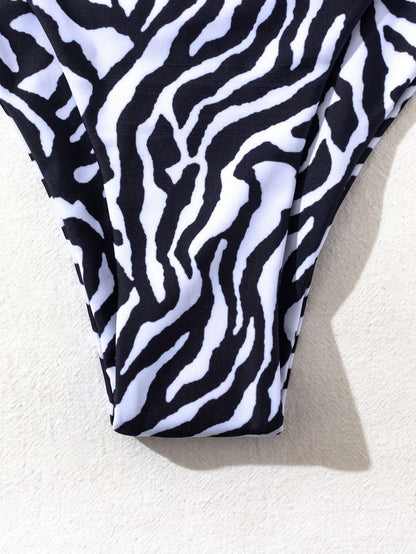 Calcinha de Biquíni Cintura Alta Estampa Zebra – Doce Malícia