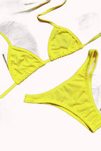 Biquíni Cortininha Canelado Brilhoso Amarelo Neon – Doce Malícia