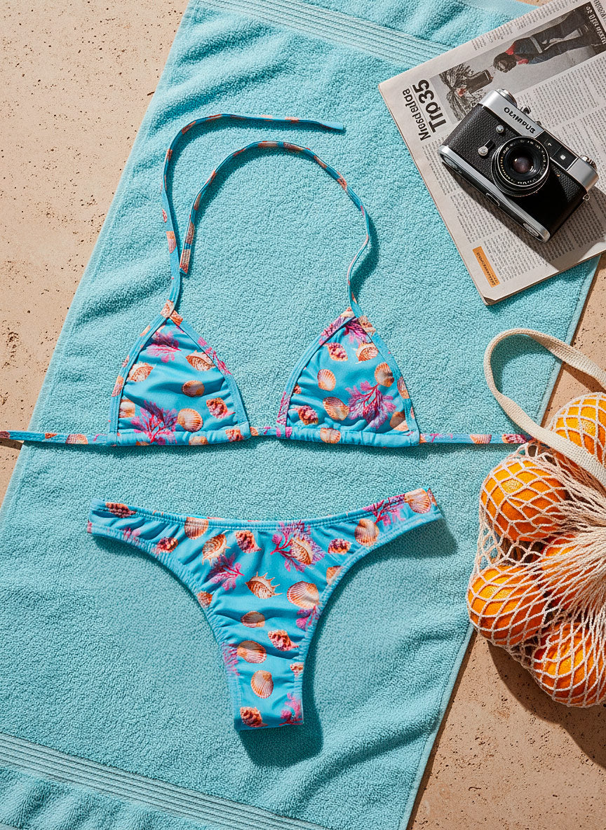 Biquíni Cortininha Estampado – Fundo em Estampa unica – Doce Malícia