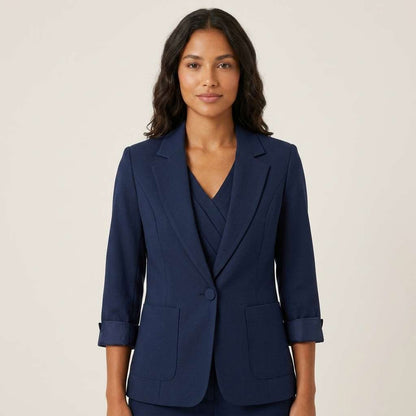 Blazer Feminino Linho Preto – Doce Malícia - Azul-marinho
