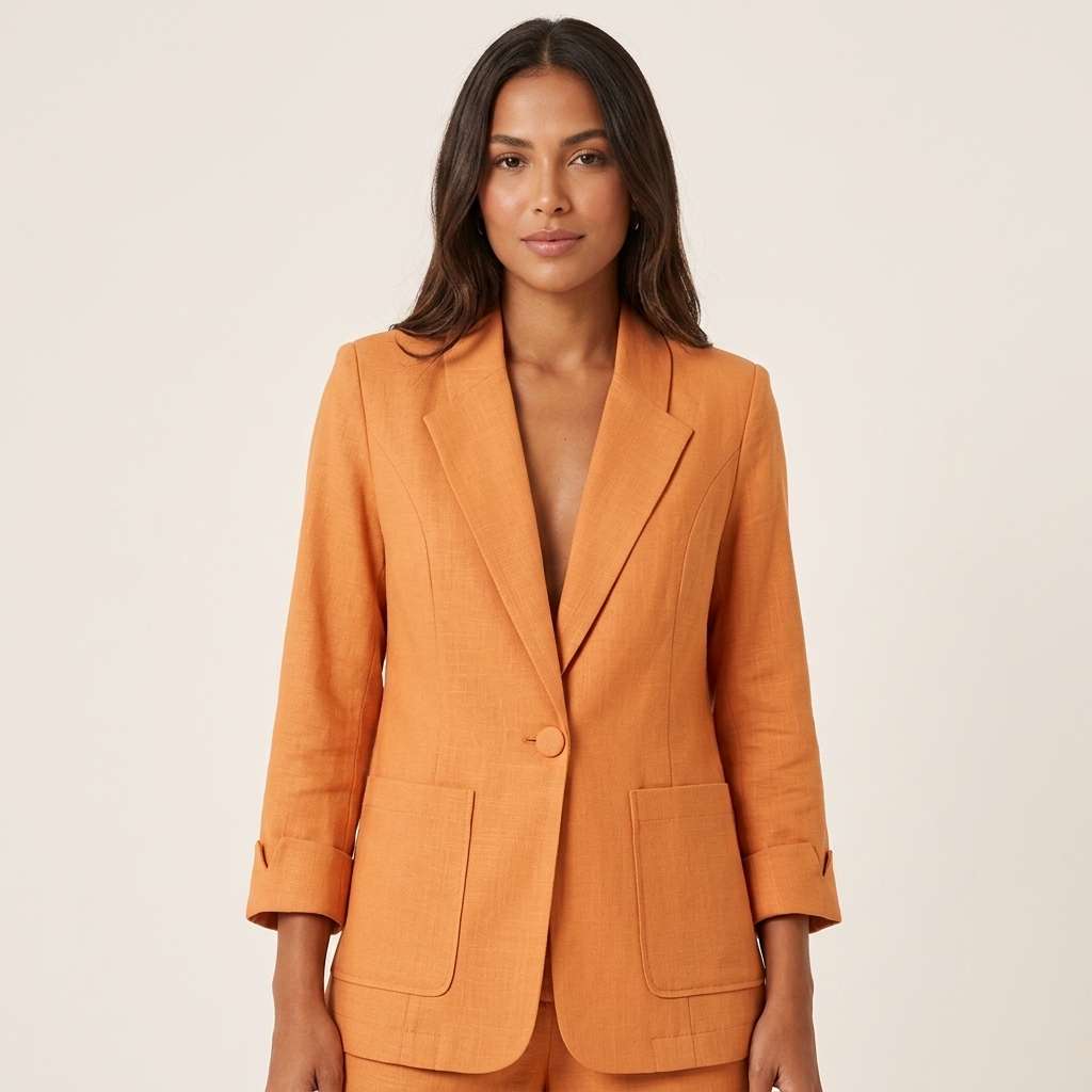 Blazer Feminino Linho Preto – Doce Malícia - Damasco
