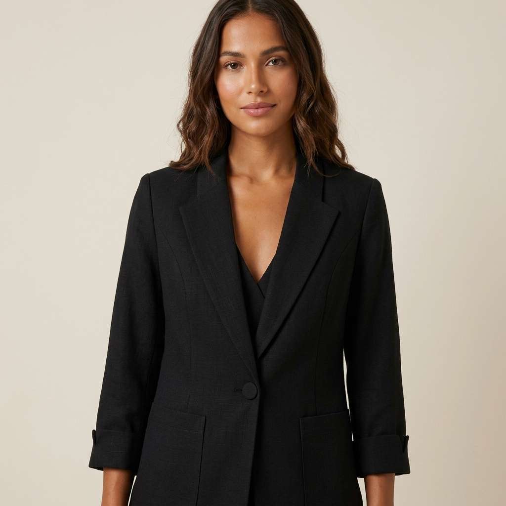Blazer Feminino Linho Preto – Doce Malícia - Preto