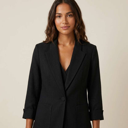 Blazer Feminino Linho Preto – Doce Malícia - Preto