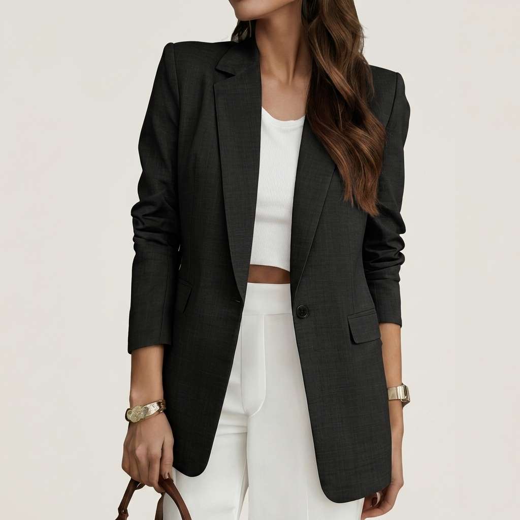Blazer Feminino Manga Longa Longo – Doce Malícia - Preto